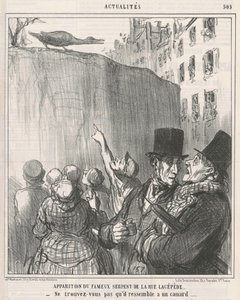 ラセペード通りの蛇の出現 作： Honoré Daumier