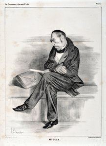 オノレ・ドーミエ（1808-1879）の作品。シャリヴァリ」は1833年に制作されたもので、風刺画「M.ギズ...」のセレブリティ・シリーズです。マルセイユ、ロンシャン宮殿美術館 作： Honoré Daumier