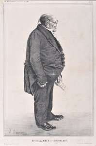 オノレ・ドーミエ（1808-1879）の芸術作品。Charivari dates from 1833: Serie Celebrites de la Caricature "M. Benjamin Dudessert" MUSEE DES BEAUX ARTS - PALAIS LONGCHAMP, MARSEILLE 作： Honoré Daumier