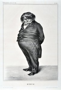 オノレ・ドーミエ（1808-1879）の芸術作品。Charivari dates from 1833: Serie Celebrites de la Caricature "M. Plum" MUSEE DES BEAUX ARTS - PALAIS LONGCHAMP, MARSEILLE 作： Honoré Daumier