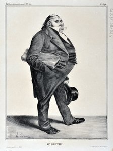 オノレ・ドーミエ（1808-1879）のアートワーク。Charivari dates from 1833: Serie Celebrites de la Caricature "M.Barthe" MUSEE DES BEAUX ARTS - PALAIS LONGCHAMP, MARSEILLE 作： Honoré Daumier
