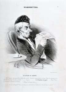 オノレ・ドーミエ（1808-1879）の作品。Charivariは1840年のもの。SOUXETTES "La lecture du journal" MUSEE DES BEAUX ARTS - PALAIS LONGCHAM 作： Honoré Daumier