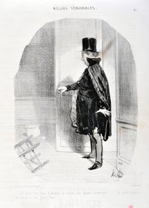 オノレ・ドーミエ（1808-1879）の作品。Charivari」は1842年の作品。3ヶ月の不在の後の天国で、私は私の妻が死んでいるのを発見し、私は彼女の偉大な神を洗うどのような思い出！」。「マルセイユのロンシャン宮殿の美術館