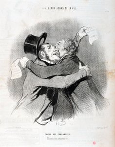 オノレ・ドーミエ（1808-1879）の作品。Charivariは1845年の作品。セリー LES BEAUX DAYS DE LA VIE。会社の合併、株主の離脱。マルセイユのロンシャン宮殿にある美術館。 作： Honoré Daumier