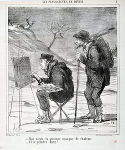 オノレ・ドーミエ（1808-1879）の作品。シャリバリは1864年のもの。老人よ、君の絵は熱さに欠けている、そして画家もそうだ！」。「マルセイユ、ロンシャン宮殿、美術館 作： Honoré Daumier