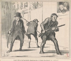 ラセペード通りの様子 ... 作： Honoré Daumier