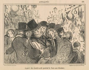 キュリオフェア開催中の大通りの様子 作： Honoré Daumier