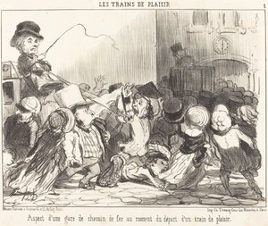 鉄道駅の外観... 作： Honoré Daumier