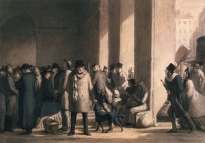 サン・ラザール駅、1860年代。 作： Honoré Daumier