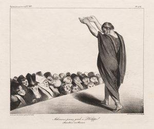 アテナイ人はフィリップに気をつけろ！ (アテネ人へのデモステネス) 作： Honoré Daumier