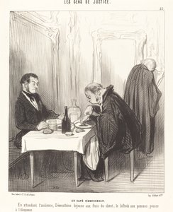 カフェ・ダグソーにて 作： Honoré Daumier