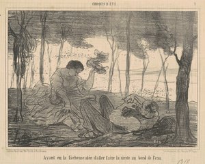 行くという不幸な考えを持っていた...水の端に 作： Honoré Daumier