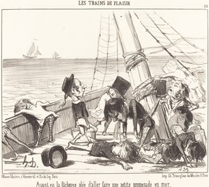 海に行くという不幸な考えを持っていた... 作： Honoré Daumier