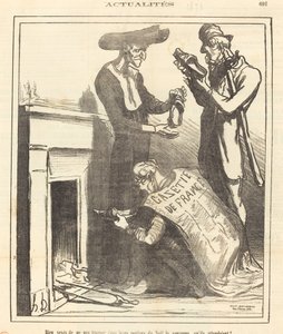 王冠が見つからなくてとても動揺しています... 作： Honoré Daumier