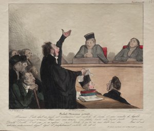 Caricaturana、プレート 44: Robert-Macaire、弁護士 作： Honoré Daumier