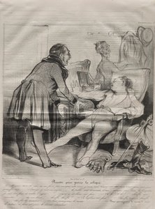Caricaturana、プレート 72: 疝痛を治すレシピ 作： Honoré Daumier