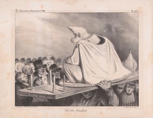 フランス王ルイ・フィリップ1世（1773～1850年）の似顔絵、1834年。 作： Honoré Daumier