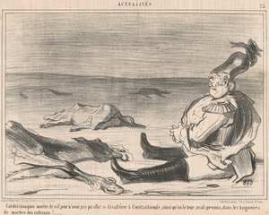 喉の渇きで死んだコサック騎手... 作： Honoré Daumier