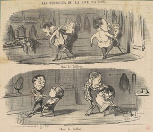 美容院のテーラーで 作： Honoré Daumier