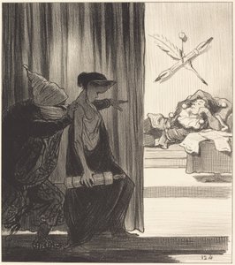 ミミ・ヴェロンに押されたクリュタイムネストラ... 作： Honoré Daumier