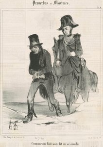 ベッドを整えながら横になります 作： Honoré Daumier