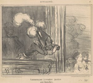 白人に正義を行い始める 作： Honoré Daumier