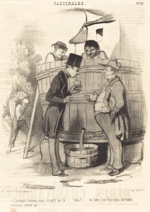 どうやってこの小さなワインを見つけますか... 作： Honoré Daumier