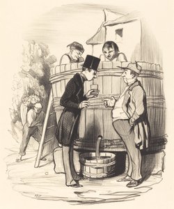 どうやってこの小さなワインを見つけますか... 作： Honoré Daumier
