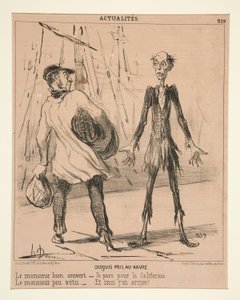 ル・アーヴルで撮影したスケッチ: よく覆われた紳士 作： Honoré Daumier
