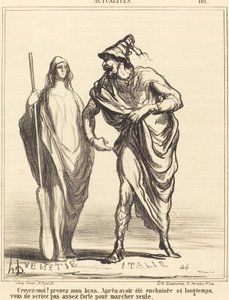 私を信じてください！ 私の腕を取って… 作： Honoré Daumier