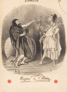 オデオンでのディオゲネスとアルキビアデス 作： Honoré Daumier
