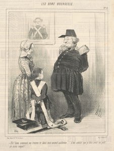 おい！ 新しい制服を着た私のことはどうですか... 作： Honoré Daumier