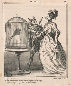 檻の扉を開けるか… 作： Honoré Daumier