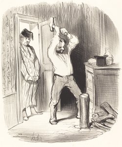 神は許可されていますか... 木を割ることは... 作： Honoré Daumier