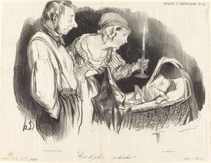 彼はかわいいですか!... このケルビム!... 作： Honoré Daumier