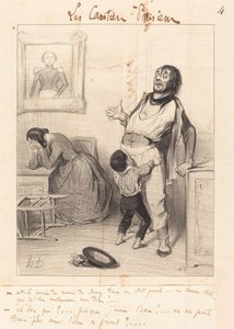 帰っていいのか……こんな状態で…… 作： Honoré Daumier