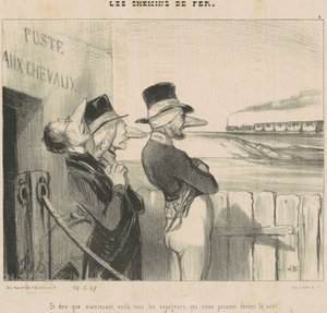 そして…出来上がり…目の前を通り過ぎる旅行者たち！ 作： Honoré Daumier