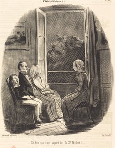 そして、今日がサン・メダールだなんて！ 作： Honoré Daumier