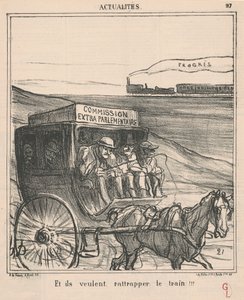 そして彼らは電車に追いつきたい!!! 作： Honoré Daumier
