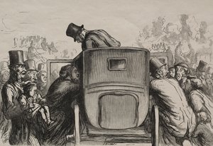 普遍的な展示：Letrangerは、ホテルに戻るためのすべての施設を見つけました。 作： Honoré Daumier