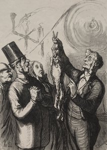 普遍的な展示：10分で、ジベロットと帽子を手に入れます。 作： Honoré Daumier