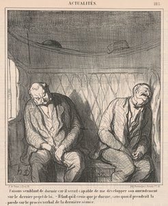 寝たふりしよう… 作： Honoré Daumier