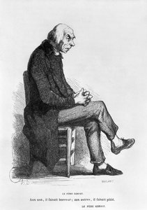 ゴリオ神父、オノレドゥバルザックの「ルペレゴリオ」のイラスト（1799〜1850年）、A。バウラント（fl.1840-50）の版画