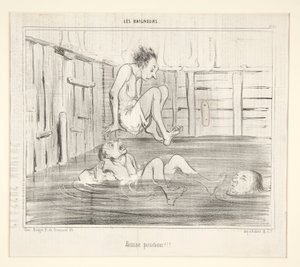 間違った位置!!! 入浴者から 作： Honoré Daumier