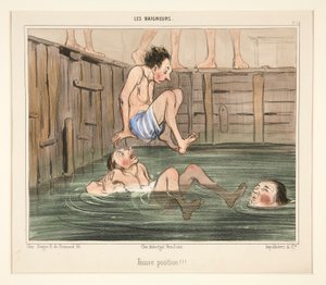 位置がおかしい！！！ 入浴者から 作： Honoré Daumier