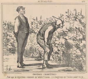 ブドウが熟す様子を見守らなければならない... 作： Honoré Daumier