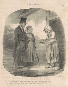 男に耽溺する人道的手紙の女… 作： Honoré Daumier