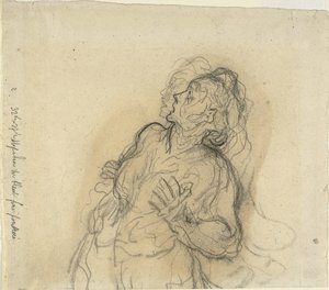 おびえた女性 作： Honoré Daumier