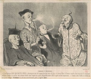 喫煙者と嗅ぎタバコ 作： Honoré Daumier