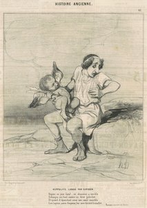 キューピッドにラードされたヒッポリュテ 作： Honoré Daumier